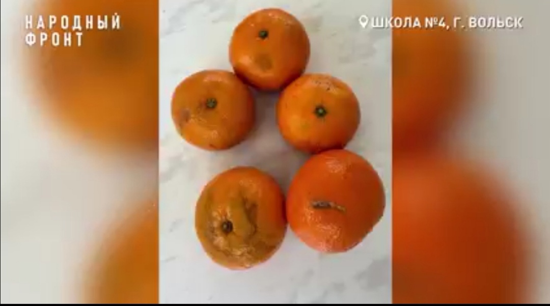 В школах Вольска детей кормят просроченной курицей и гнилыми мандаринами